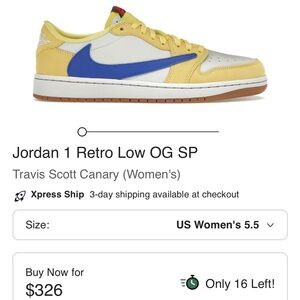 NEW Jordan 1 Retro Low OG SP in Yellow and Blue